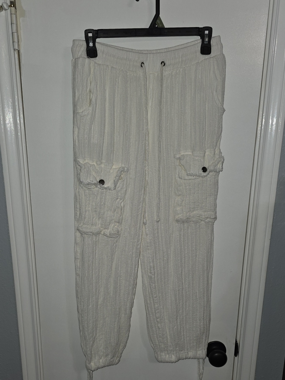 Vintage Havana Cream Cargo Lounge Pants - Drawstring Waist Sz S